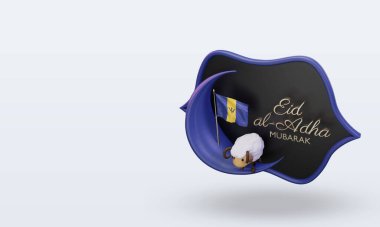 3d bayram al adha Barbados bayrağı sağ görünüm