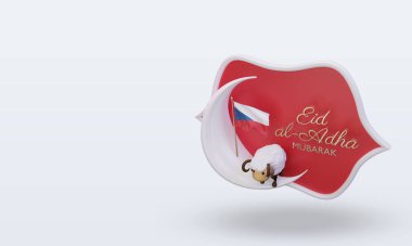 3d bayram al adha Çek Cumhuriyeti bayrağı doğru görünüm veriyor