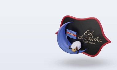 3d bayram al adha Eswatini bayrağı doğru görünüm veriyor