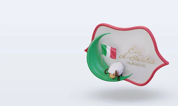 Eid Adha Itália Bandeira Renderização Visão Direita — Fotografia de Stock