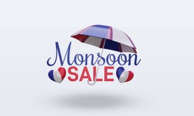 3D muson satışı Fransa bayrağı ön görünüm
