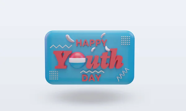 3d youth day Luxembourg flag rendering front view