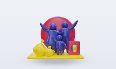 3D Dünya Mülteci Günü Andorra bayrağı cephe görüntüsü veriyor