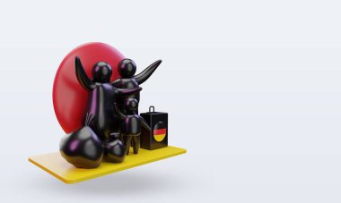 3D Dünya Mülteci Günü Almanya bayrağı sola bakıyor