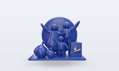 3D Dünya Mülteci Günü Marshall Adaları bayrağı cephe görüntüsü veriyor