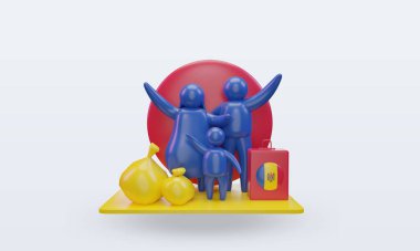 3D Dünya Mülteci Günü Moldova bayrağı cephe görüşü kazandırıyor