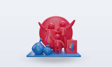 3D dünya mülteci günü Moğolistan bayrağı cephe manzarası