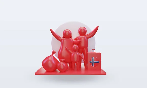 Всесвітній День Біженців Норвегія Прапор Рендеринга Вид — стокове фото