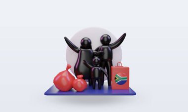 3D Dünya Mülteci Günü Güney Afrika bayrağı