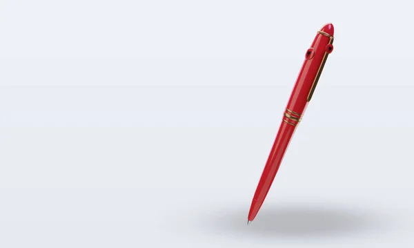Kugelschreiber Albanien Flagge Rendering Rechte Ansicht — Stockfoto