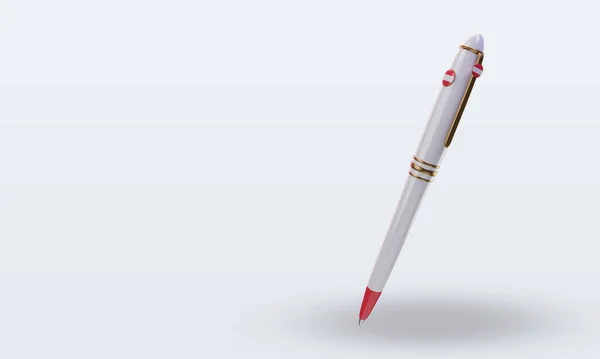 Ballpoint Austria Flag Rendering Right View — Stock Photo, Image