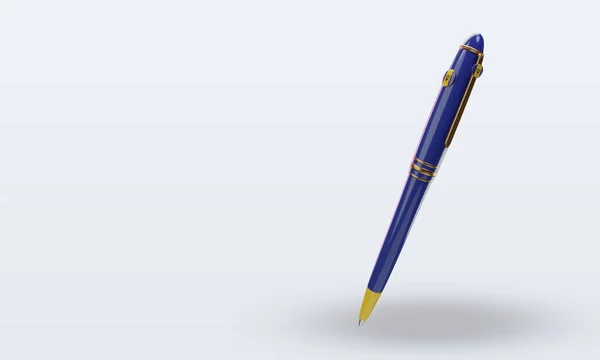 Kugelschreiber Barbados Flagge Rendering Rechte Ansicht — Stockfoto