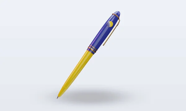 Kugelschreiber Bosnien Und Herzegowina Flagge Rendering Frontansicht — Stockfoto