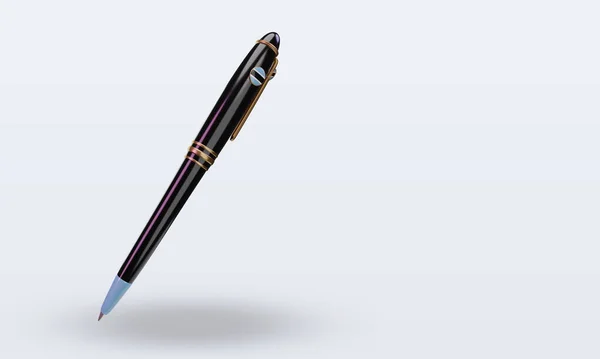 Kugelschreiber Botswana Flagge Rendering Linke Ansicht — Stockfoto