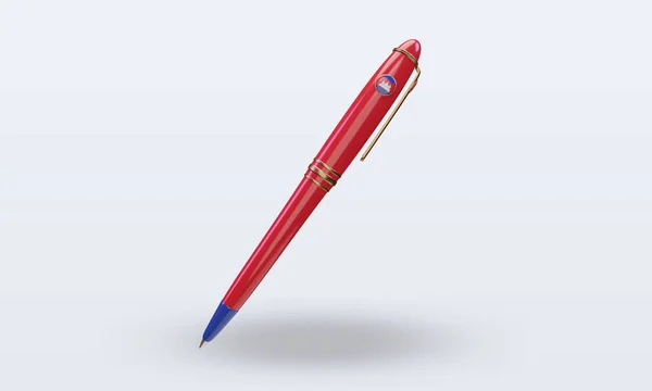 Ballpoint Cambodia Flags Rendering Front View — стоковое фото