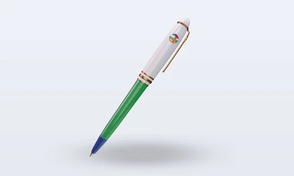 Ballpoint Central African Republic Flag Rendering Front View — Stock Photo, Image