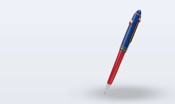 Ballpoint Czech Flag Rendering Right View — 스톡 사진