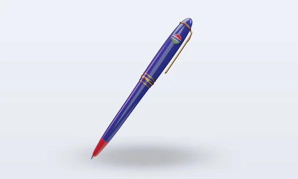 Ballpoint Gambia Vlag Rendering Front View — Stockfoto
