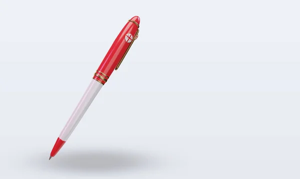 Ballpoint Georgia Flag Rendering Left View — Stockfoto