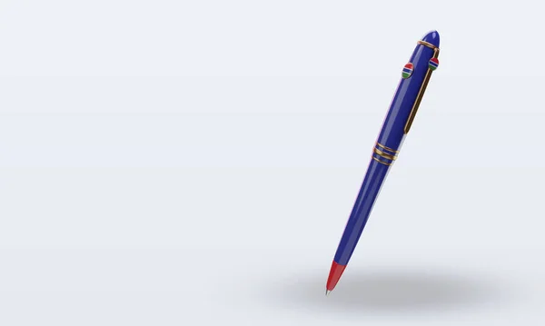 Ballpoint Gambia Flag Rendering Right View — 스톡 사진