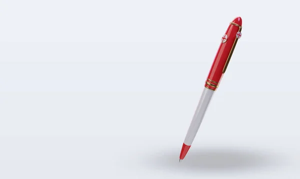 Ballpoint Georgia Flag Rendering Right View — Stockfoto