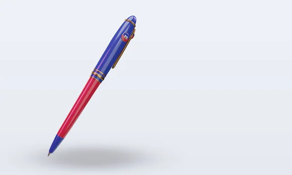 Ballpoint Haiti Flag Render Left View — стокове фото