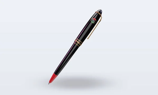 Ballpoint Libya Flag Rendering Front View — Stock Photo, Image