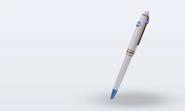 Ballpoint Nicaragua Flag Rendering Right View — Stock Photo, Image