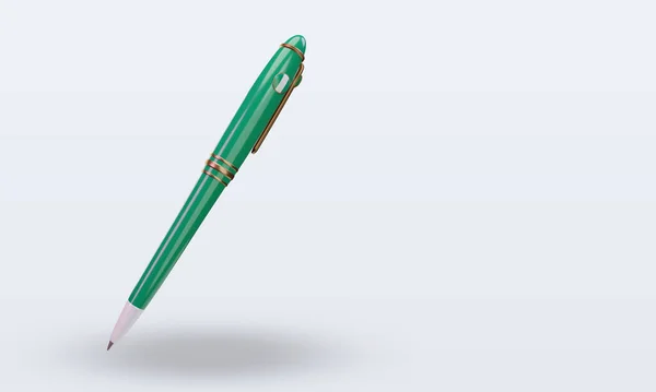 Kugelschreiber Nigeria Flagge Rendering Linke Ansicht — Stockfoto