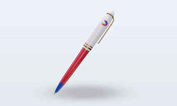 Kugelschreiber Philippinen Flagge Rendering Frontansicht — Stockfoto