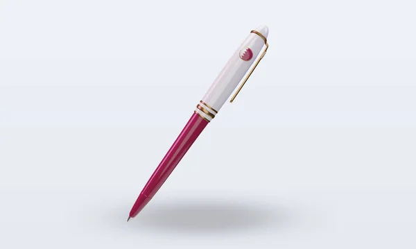 Ballpoint Qatar Flag Rendering Front View — Stock Photo, Image