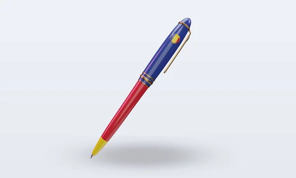 Ballpoint Roemenië Vlag Rendering Vooraanzicht — Stockfoto