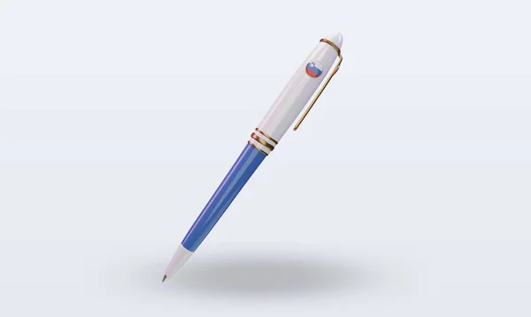 Ballpoint Slovenia Flag Rendering Front View — Stock Photo, Image