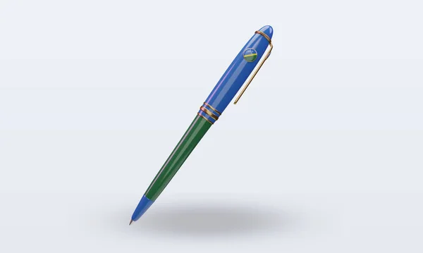 Ballpoint Solomon Islands Flag Rendering Front View — Stock Photo, Image