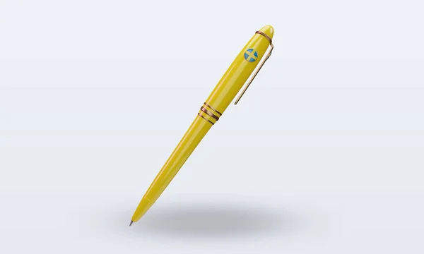 Ballpoint Sweden Flag Rendering Front View — Stock Photo, Image