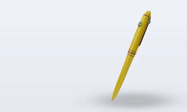 Ballpoint Sweden Flag Rendering Right View — Stock Photo, Image