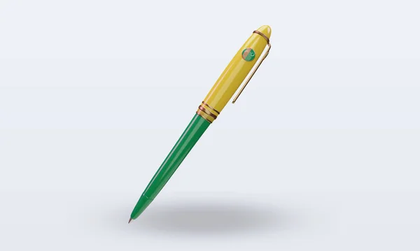 Kugelschreiber Turkmenistan Flagge Rendering Frontansicht — Stockfoto