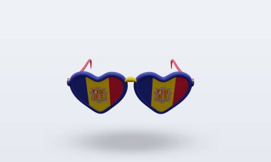 3D güneş gözlüğü Andorra bayrağını sever.