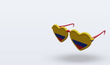 3D güneş gözlüğü Kolombiya bayrağını sever.