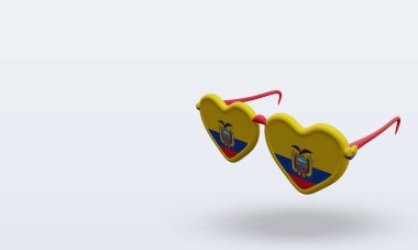 3D güneş gözlüğü Ekvador bayrağını sever.