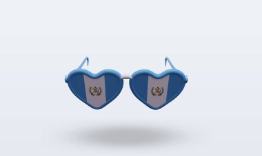 3D güneş gözlüğü Guatemala bayrağını sever.