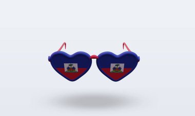 3D güneş gözlüğü Haiti bayrağını sever.