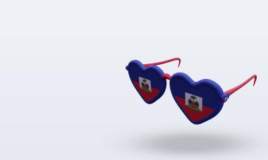 3D güneş gözlüğü Haiti bayrağını sever.