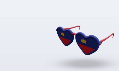 3D güneş gözlüğü Lihtenştayn bayrağını sever.