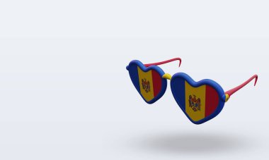 3D güneş gözlüğü Moldova bayrağını sever