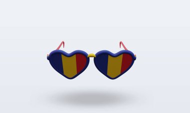3D güneş gözlüğü Romanya bayrağını seviyor