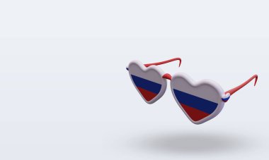 3D güneş gözlükleri Rus bayrağını sever.