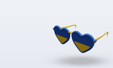 3D güneş gözlüğü Ukrayna bayrağını sever.