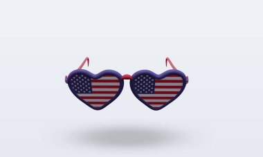 3D güneş gözlüğü Amerika bayrağını sever.