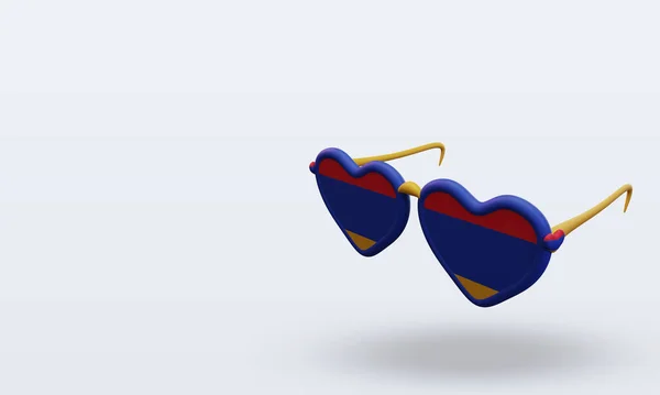 Óculos Sol Amor Armênia Bandeira Renderização Visão Direita — Fotografia de Stock